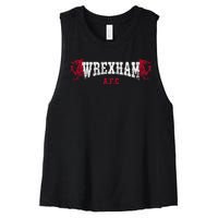 Wrexham Wales Red Dragon Retro Vintage Women's Racerback Cropped Tank