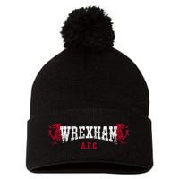 Wrexham Wales Red Dragon Retro Vintage Pom Pom 12in Knit Beanie