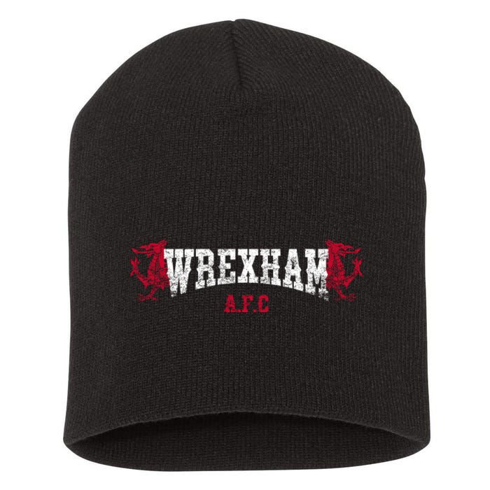 Wrexham Wales Red Dragon Retro Vintage Short Acrylic Beanie