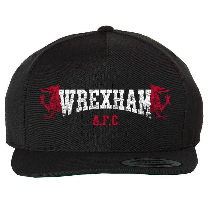 Wrexham Wales Red Dragon Retro Vintage Wool Snapback Cap