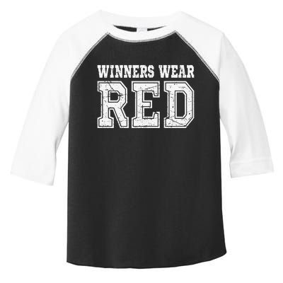 Winners Wear Red Color Team Spirit Game War Camp Parent Crew Toddler Fine Jersey T-Shirt