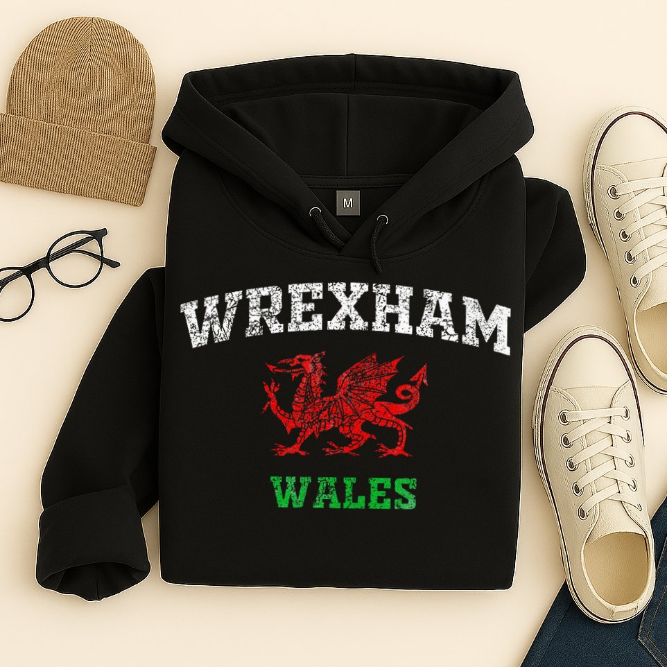 Wrexham Wales Retro Vintage Hoodie