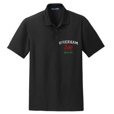 Wrexham Wales Retro Vintage Dry Zone Grid Polo