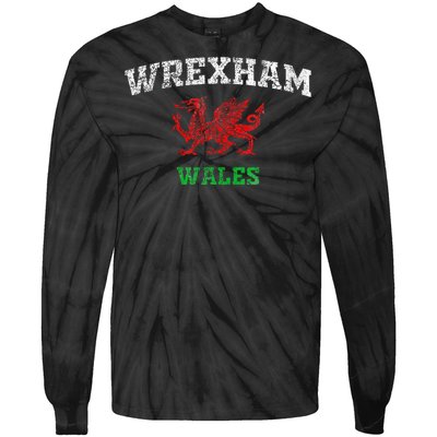 Wrexham Wales Retro Vintage Tie-Dye Long Sleeve Shirt