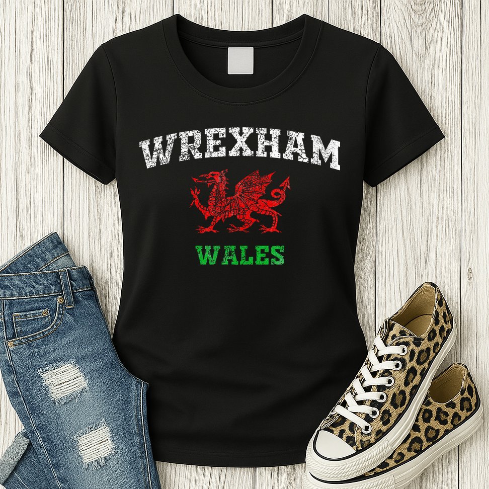 Wrexham Wales Retro Vintage Womens T-Shirt