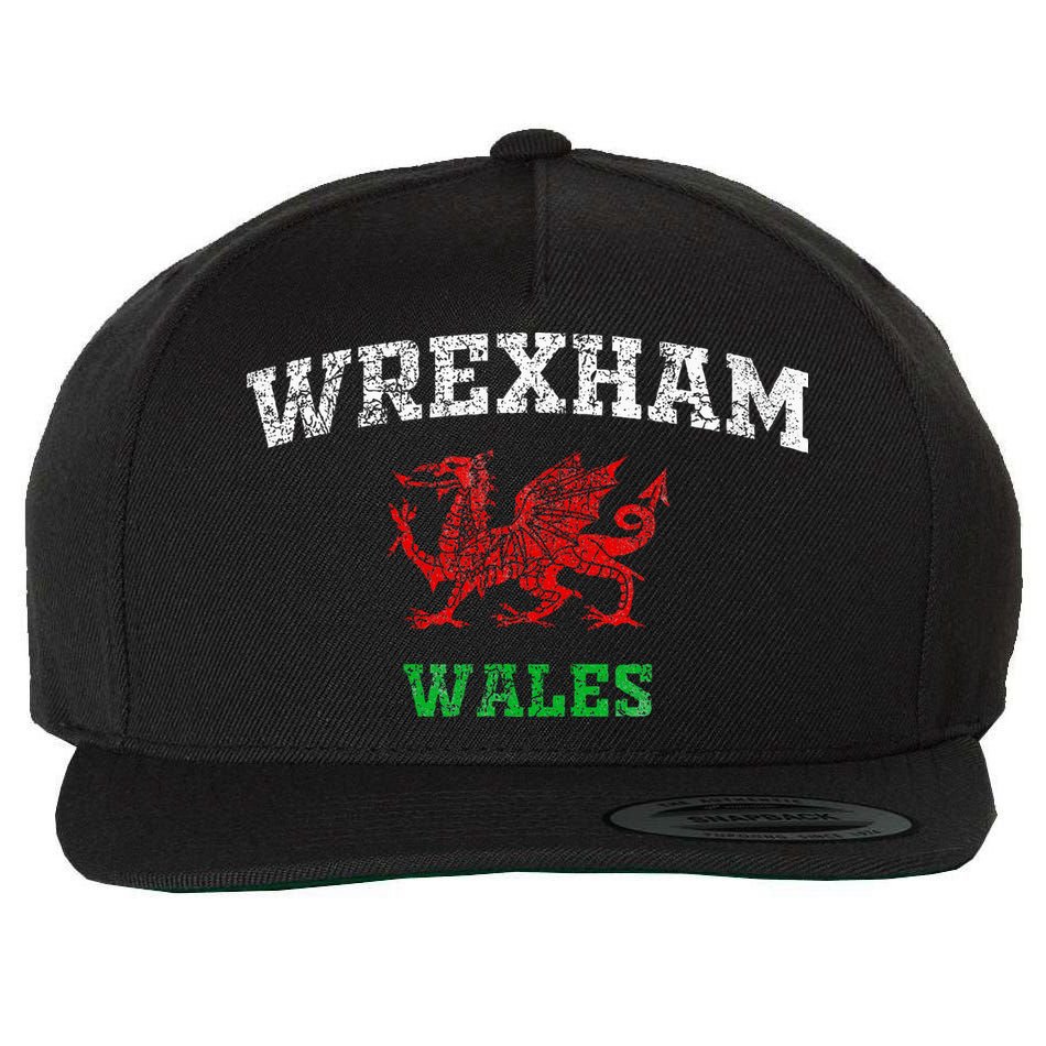 Wrexham Wales Retro Vintage Wool Snapback Cap