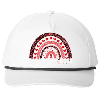 We Wear Red For Red Ribbon Week Awareness Leoopard Rainbow Snapback Five-Panel Rope Hat