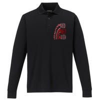 We Wear Red For Red Ribbon Week Awareness rainbow Leopard Performance Long Sleeve Polo