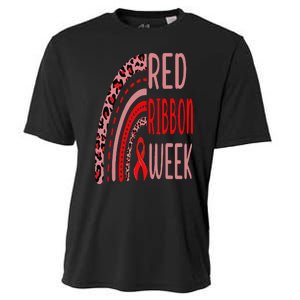 We Wear Red For Red Ribbon Week Awareness rainbow Leopard Cooling Performance Crew T-Shirt