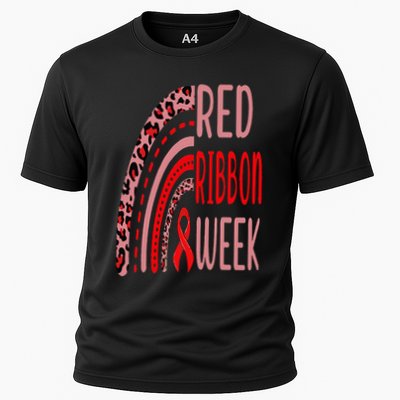 We Wear Red For Red Ribbon Week Awareness rainbow Leopard Performance Shirt