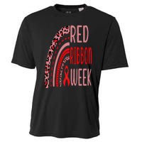 We Wear Red For Red Ribbon Week Awareness rainbow Leopard Cooling Performance Crew T-Shirt