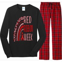 We Wear Red For Red Ribbon Week Awareness rainbow Leopard Long Sleeve Pajama Set