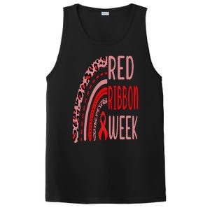 We Wear Red For Red Ribbon Week Awareness rainbow Leopard PosiCharge Competitor Tank