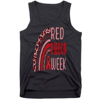 We Wear Red For Red Ribbon Week Awareness rainbow Leopard Tank Top