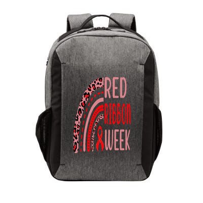 We Wear Red For Red Ribbon Week Awareness rainbow Leopard Vector Backpack
