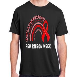 We Wear Red For Red Ribbon Week Awareness rainbow Leopard Adult ChromaSoft Performance T-Shirt