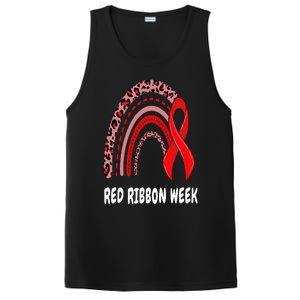 We Wear Red For Red Ribbon Week Awareness rainbow Leopard PosiCharge Competitor Tank