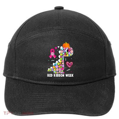 We Wear Red Ribbon Week Awareness Red Ribbon Week 7-Panel Snapback Hat