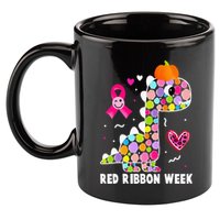 We Wear Red Ribbon Week Awareness Red Ribbon Week 11oz C Handle Ceramic Mug