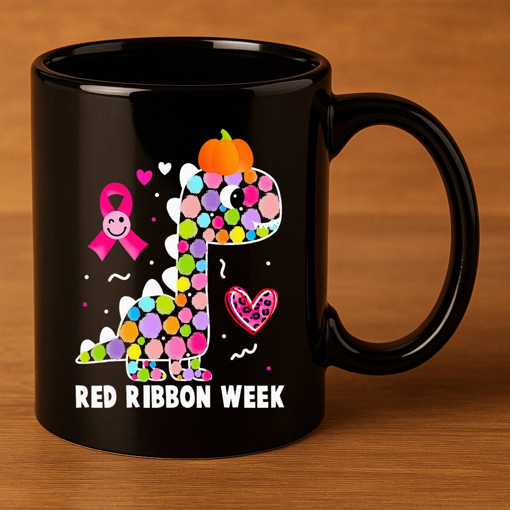 We Wear Red Ribbon Week Awareness Red Ribbon Week 11oz C Handle Ceramic Mug