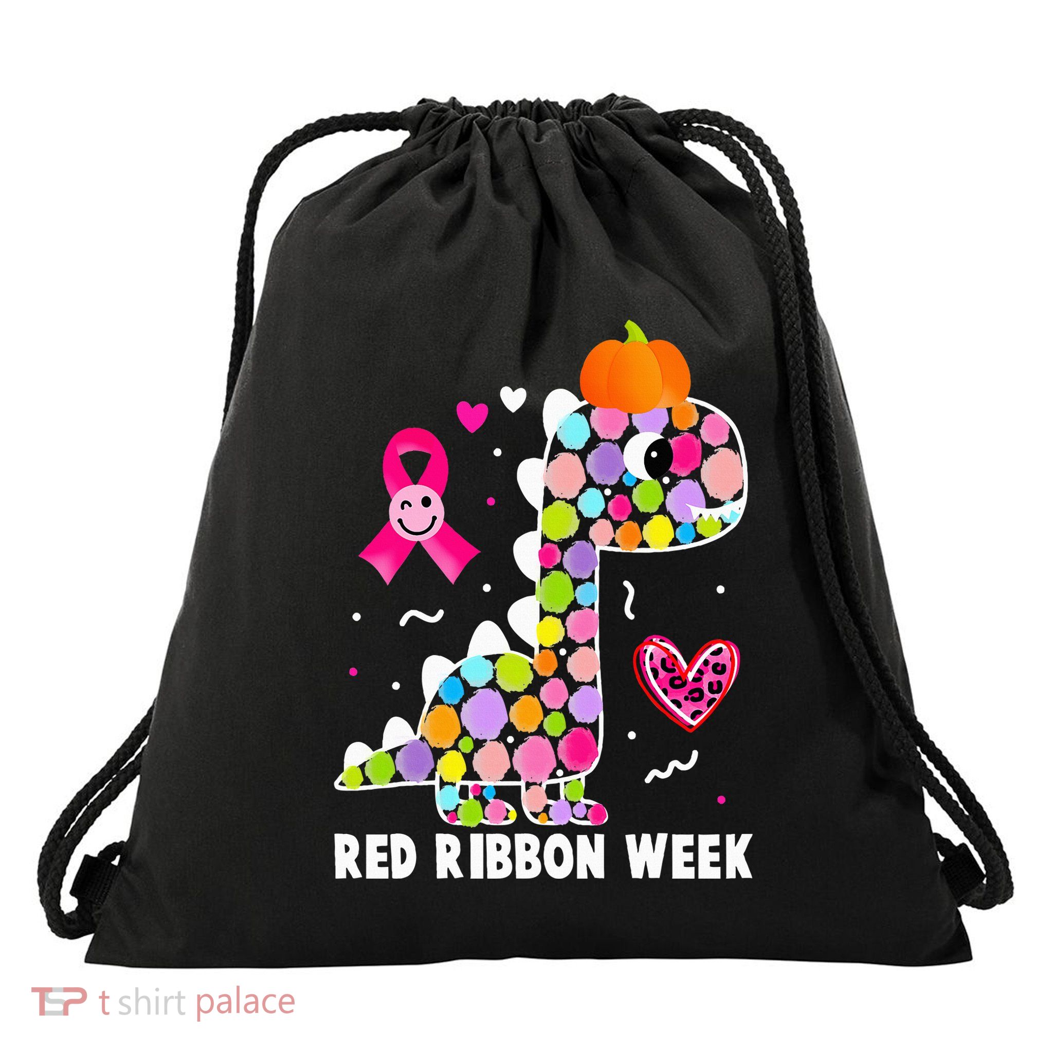 We Wear Red Ribbon Week Awareness Red Ribbon Week Drawstring Bag