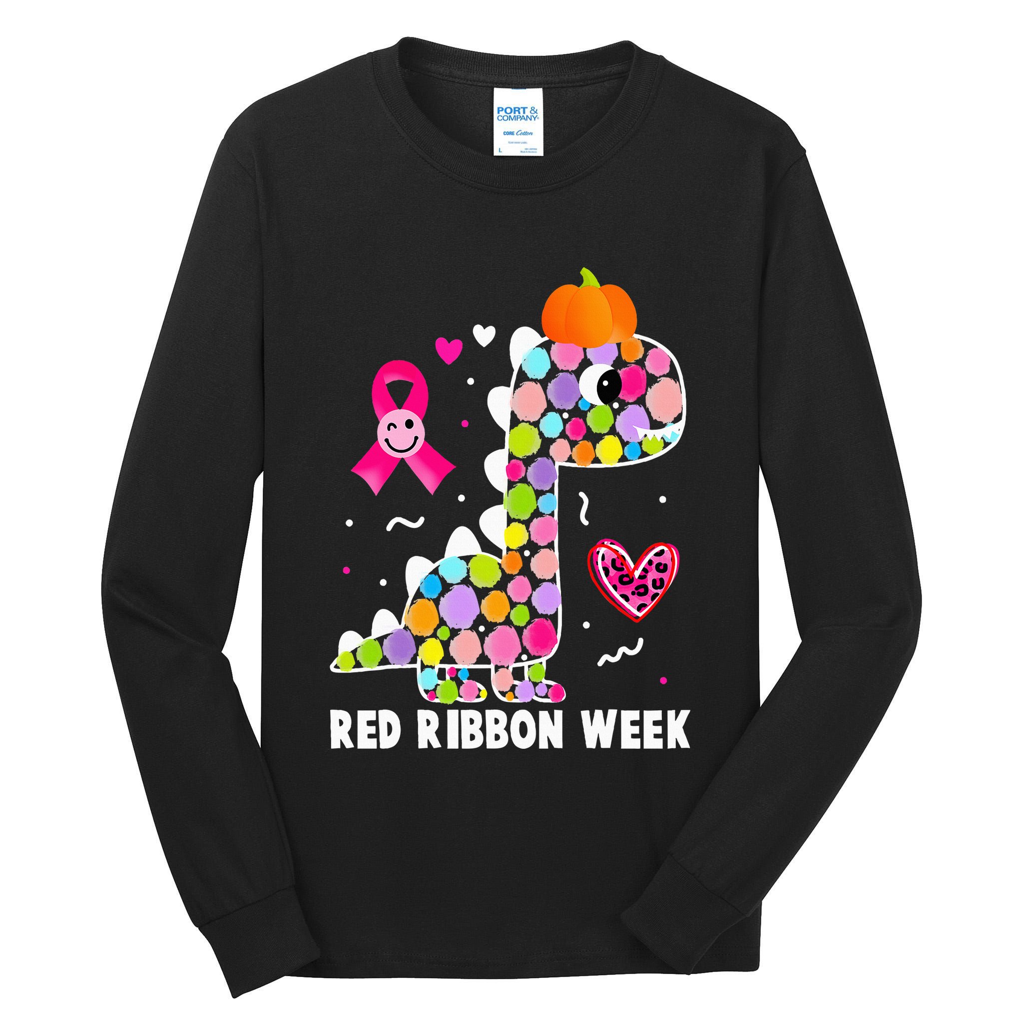 We Wear Red Ribbon Week Awareness Red Ribbon Week Tall Long Sleeve T-Shirt