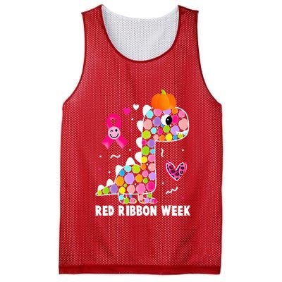We Wear Red Ribbon Week Awareness Red Ribbon Week Mesh Reversible Basketball Jersey Tank