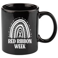 We Wear Red Ribbon Week Drug free red ribbon week 11oz C Handle Ceramic Mug