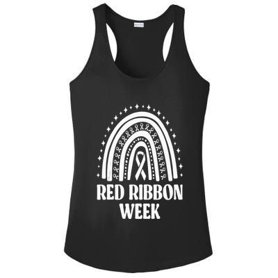 We Wear Red Ribbon Week Drug free red ribbon week Ladies PosiCharge Competitor Racerback Tank