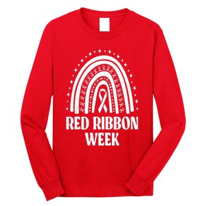 We Wear Red Ribbon Week Drug free red ribbon week Long Sleeve Shirt