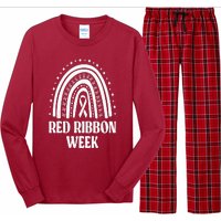 We Wear Red Ribbon Week Drug free red ribbon week Long Sleeve Pajama Set