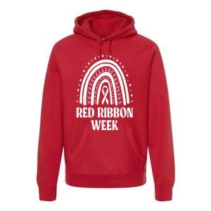 We Wear Red Ribbon Week Drug free red ribbon week Premium Hoodie