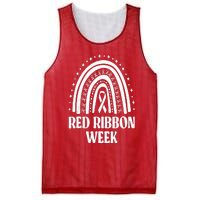 We Wear Red Ribbon Week Drug free red ribbon week Mesh Reversible Basketball Jersey Tank