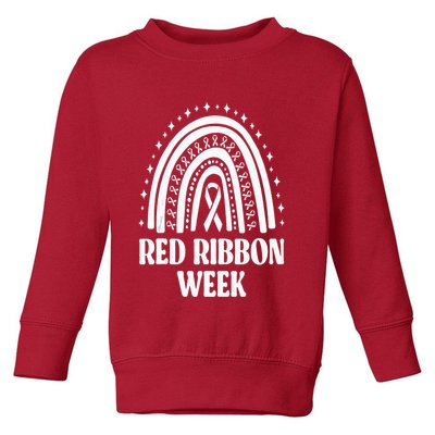 We Wear Red Ribbon Week Drug free red ribbon week Toddler Sweatshirt