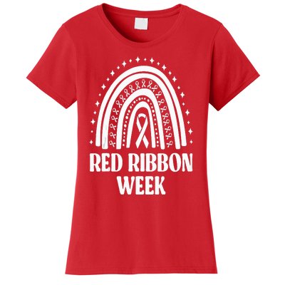 We Wear Red Ribbon Week Drug free red ribbon week Women's T-Shirt