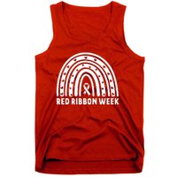 We Wear Red For Red Ribbon Week Awareness Leopard Rainbow Tank Top