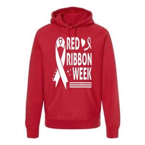 We Wear Red for Red Ribbon Week Awareness Premium Hoodie