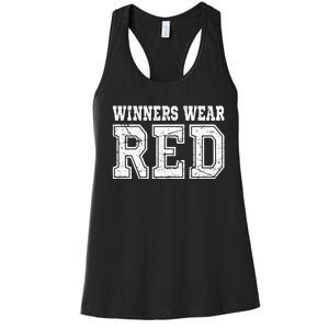 Winners Wear Red Color Team Spirit Game War Camp Parent Crew Women's Racerback Tank