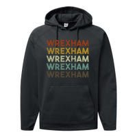 Wrexham Wales Retro 80s Souvenir Performance Fleece Hoodie