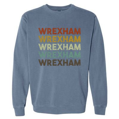 Wrexham Wales Retro 80s Souvenir Garment-Dyed Sweatshirt