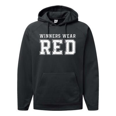 Winners Wear Red Team Spirit Game Competition Performance Fleece Hoodie