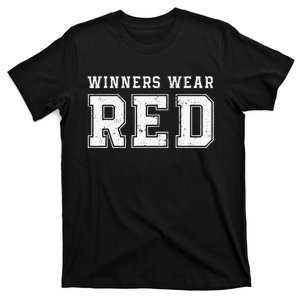 Winners Wear Red Team Spirit Game Competition T-Shirt