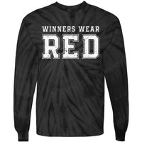 Winners Wear Red Team Spirit Game Competition Tie-Dye Long Sleeve Shirt