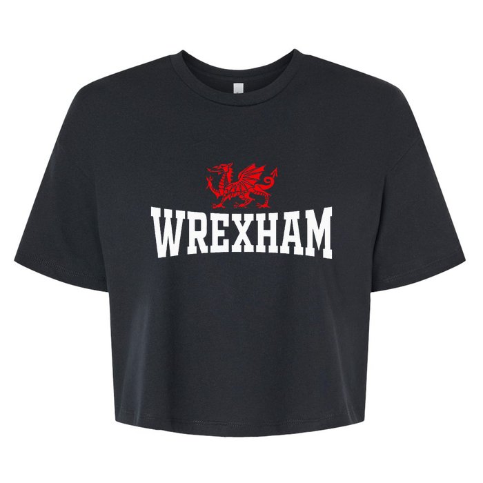 Wrexham Wales Red Dragon Souvenir Bella+Canvas Jersey Crop Tee