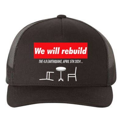 We Will Rebuild Funny Nyc And Nj Earthquake Yupoong Adult 5-Panel Trucker Hat