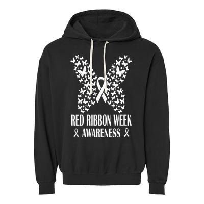 We Wear Red Ribbon Week Drug free Red Ribbon Week Awareness Garment-Dyed Fleece Hoodie