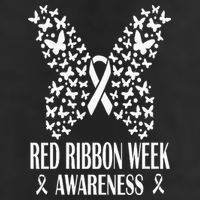We Wear Red Ribbon Week Drug free Red Ribbon Week Awareness 7 Panel Mesh Trucker Snapback Hat