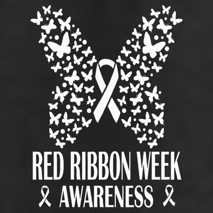 We Wear Red Ribbon Week Drug free Red Ribbon Week Awareness 7 Panel Mesh Trucker Snapback Hat