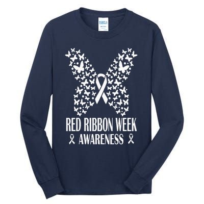 We Wear Red Ribbon Week Drug free Red Ribbon Week Awareness Tall Long Sleeve T-Shirt