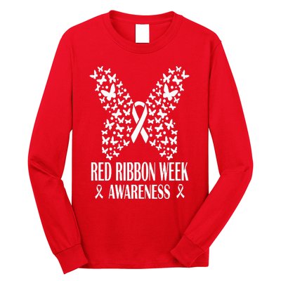 We Wear Red Ribbon Week Drug free Red Ribbon Week Awareness Long Sleeve Shirt